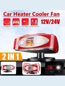 Electric Car Heater Defroster 12V/24V 120W 2 in 1 Cool and Warm Air Fan Fast Heating