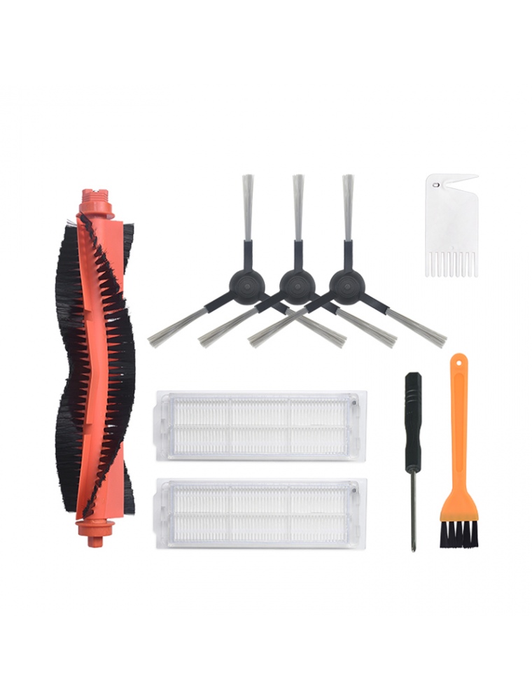 9pcs Replacements for XIAOMI MIJIA STYJ02YM Vacuum Cleaner Parts Accessories 3*Side Brushes 2*Filters 1*Roll Brush 1*White Comb 