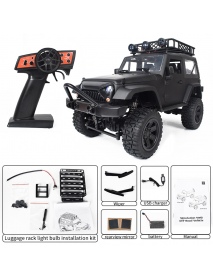 JY66 1/14 2.4Ghz 4WD RC Car For Jeep Off-Road Vehicles With LED Light Climbing Truck RTR Model Black