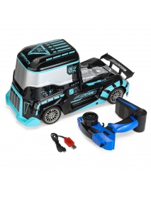 RBR/C J801 1/10 RC Truck Car 2.4G 2CH 45CM Trailer RC Vehicle Model Indoor Toys Blue Car Can Glow