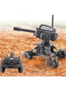 JJ-01 1/8 DIY RC Tank Car Can launch Cannonball Made of Water Need to Assemble 4WD 2.4G 14CH Alloy Programming Remote Control Of