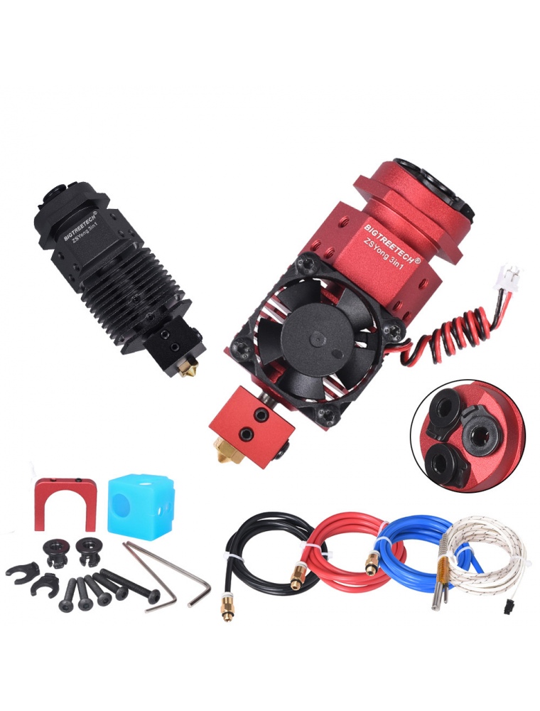 BIGTREETECH® 3 In 1 Out Hotend Bowden Extruder 3D Printer Parts Three Colors Switching Multi-color 12/24V J-head Filament Nozzle