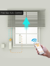 Moeshouse CM-LS DIY Smart Motorized Chain Roller Blinds Curtain Shade Shutter Drive Motor Powered By Solar Panel and Charger Blu