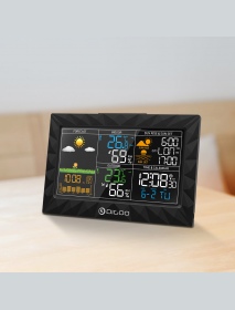 DIGOO DG-TH8988 3CH LCD Color Weather Station + Outdoor Remote Sensor Thermometer Humidity Snooze Clock Sunrise Sunset Calendar